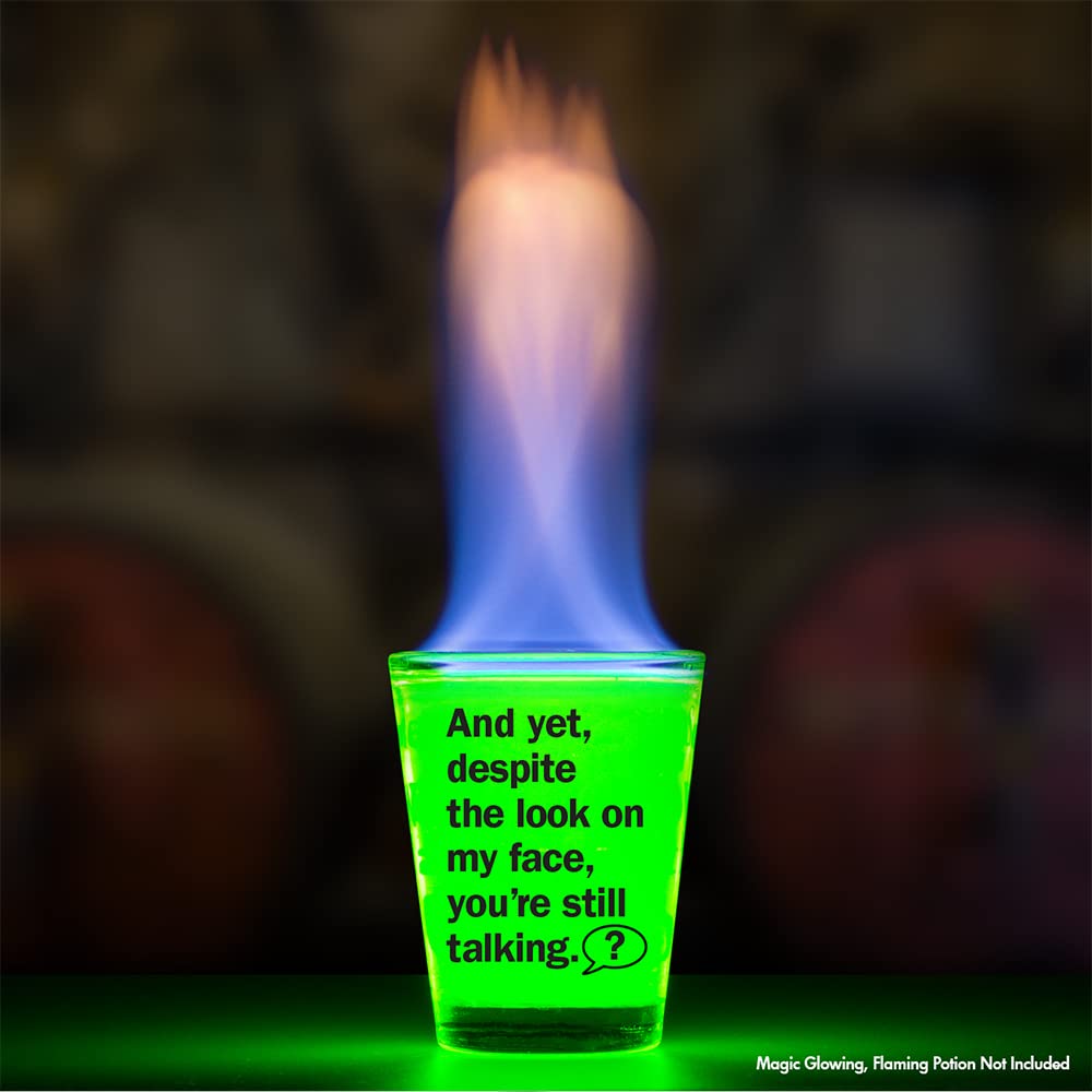 Shot glass with instructions for use themed humor