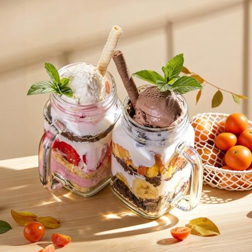 Glass mason jar mug style with metal lid 500ml