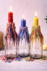 Smoke-free burn unscented wax drip candle 6.5 inch