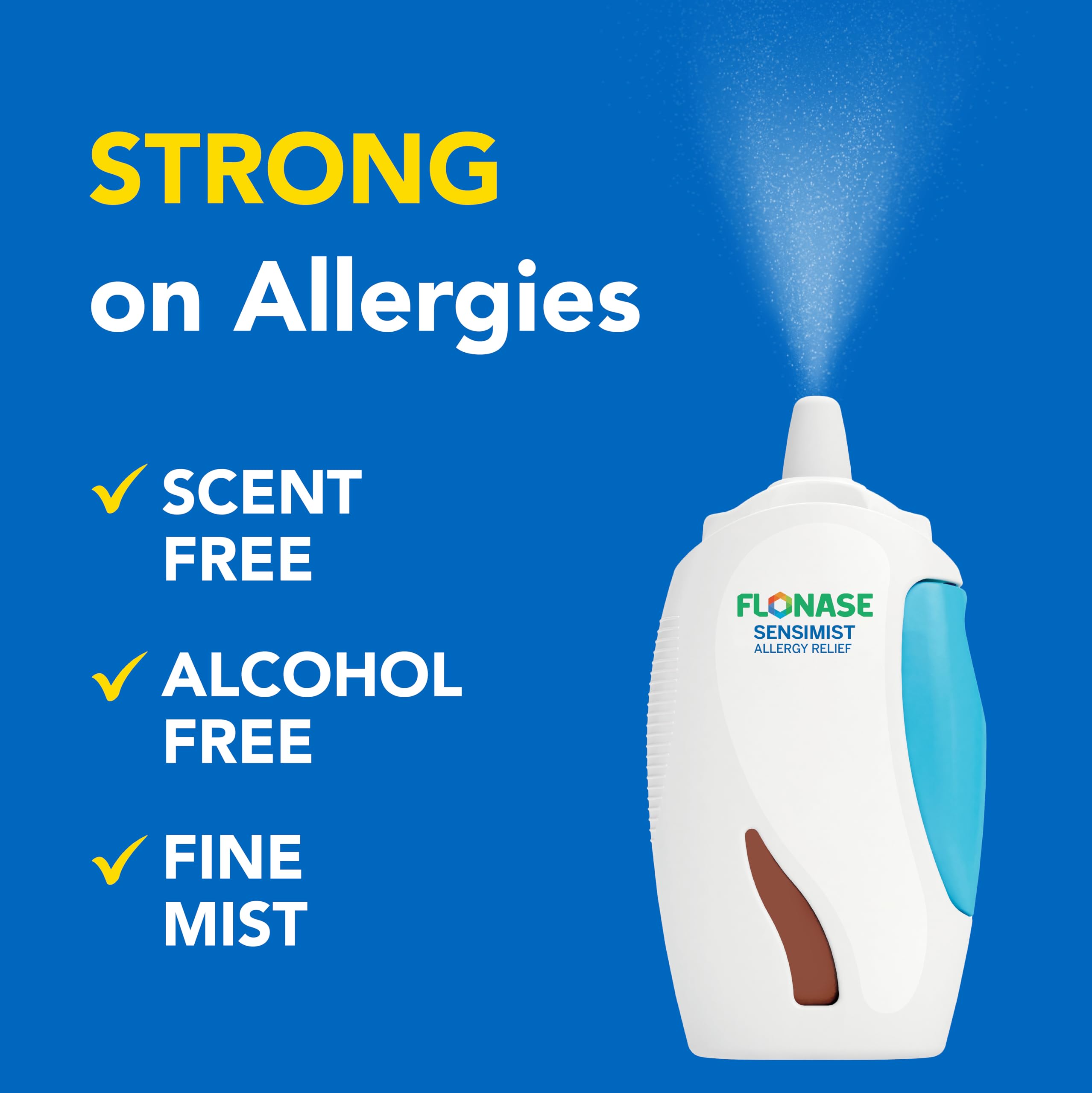 Drip-free mist action depicted on label