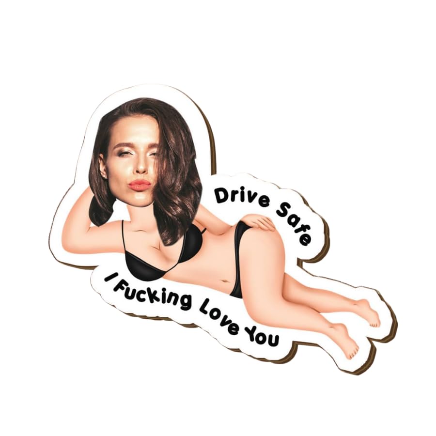 Personalized drive safe I Fcking Love You car visor clip with photo