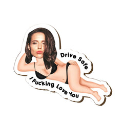 Personalized drive safe I Fcking Love You car visor clip with photo
