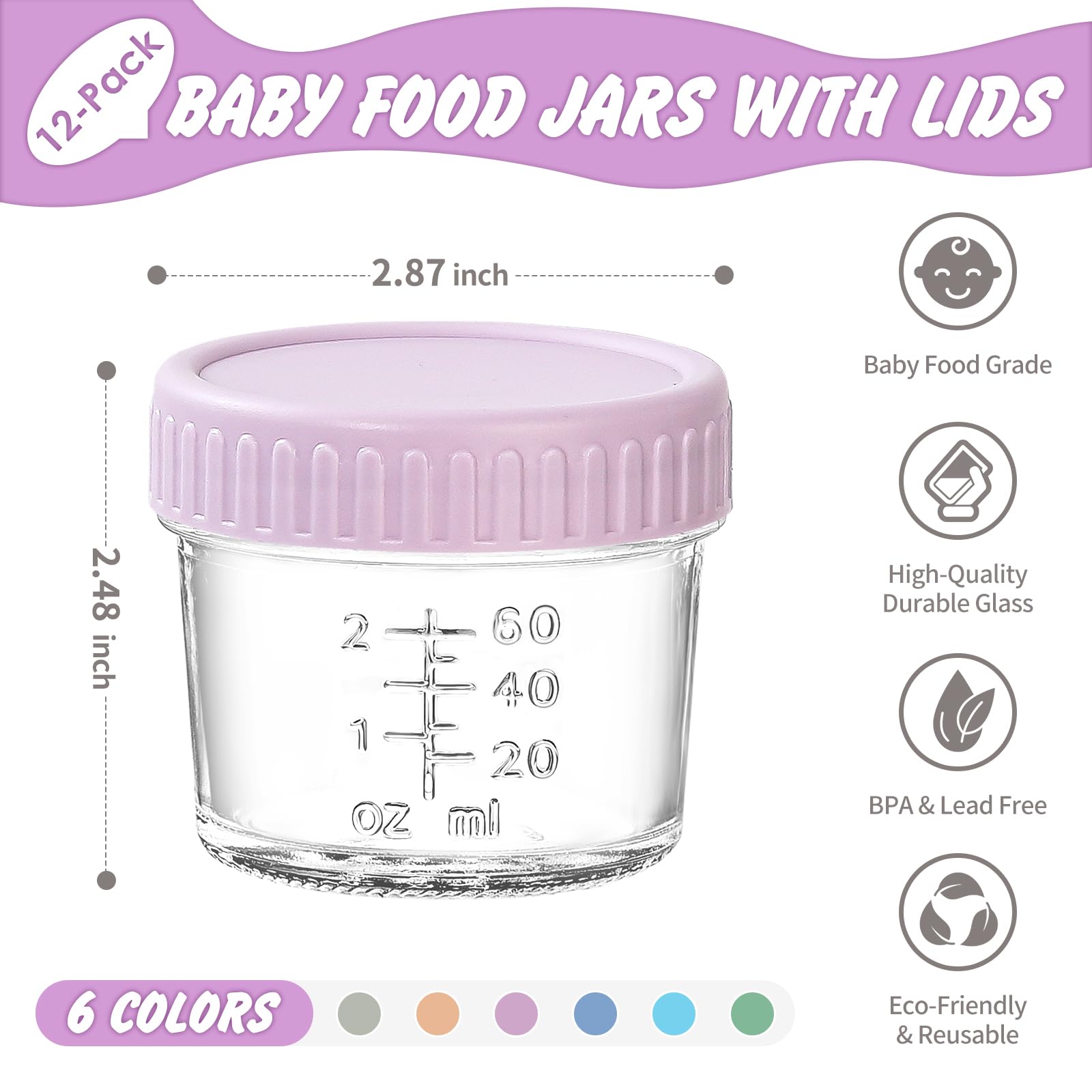 4 oz glass jars with lids for baby food