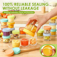 Leak-proof silicone ring on baby food jars