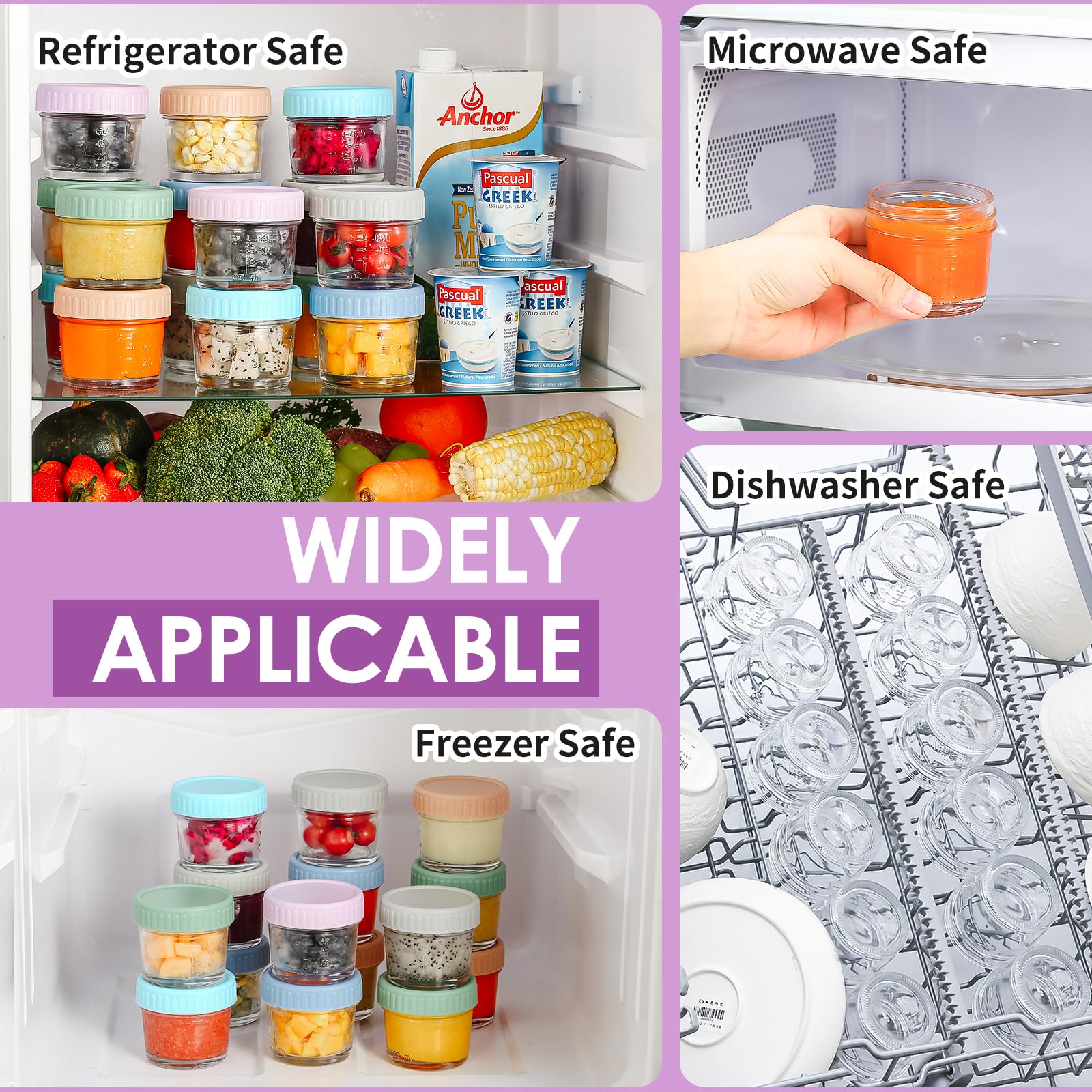 stackable DRKIO baby food jars for easy storage