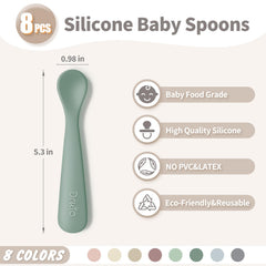 Infant utensils DRKIO silicone spoons for first stage feeding