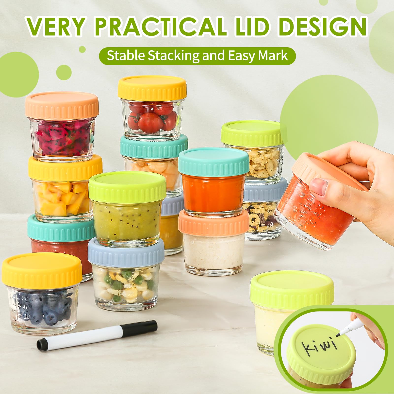Microwave safe glass containers for baby food