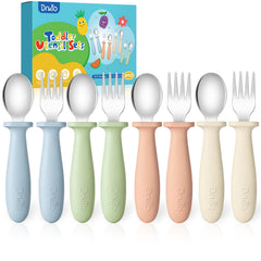 drkio 8 pcs toddler utensils set four color options