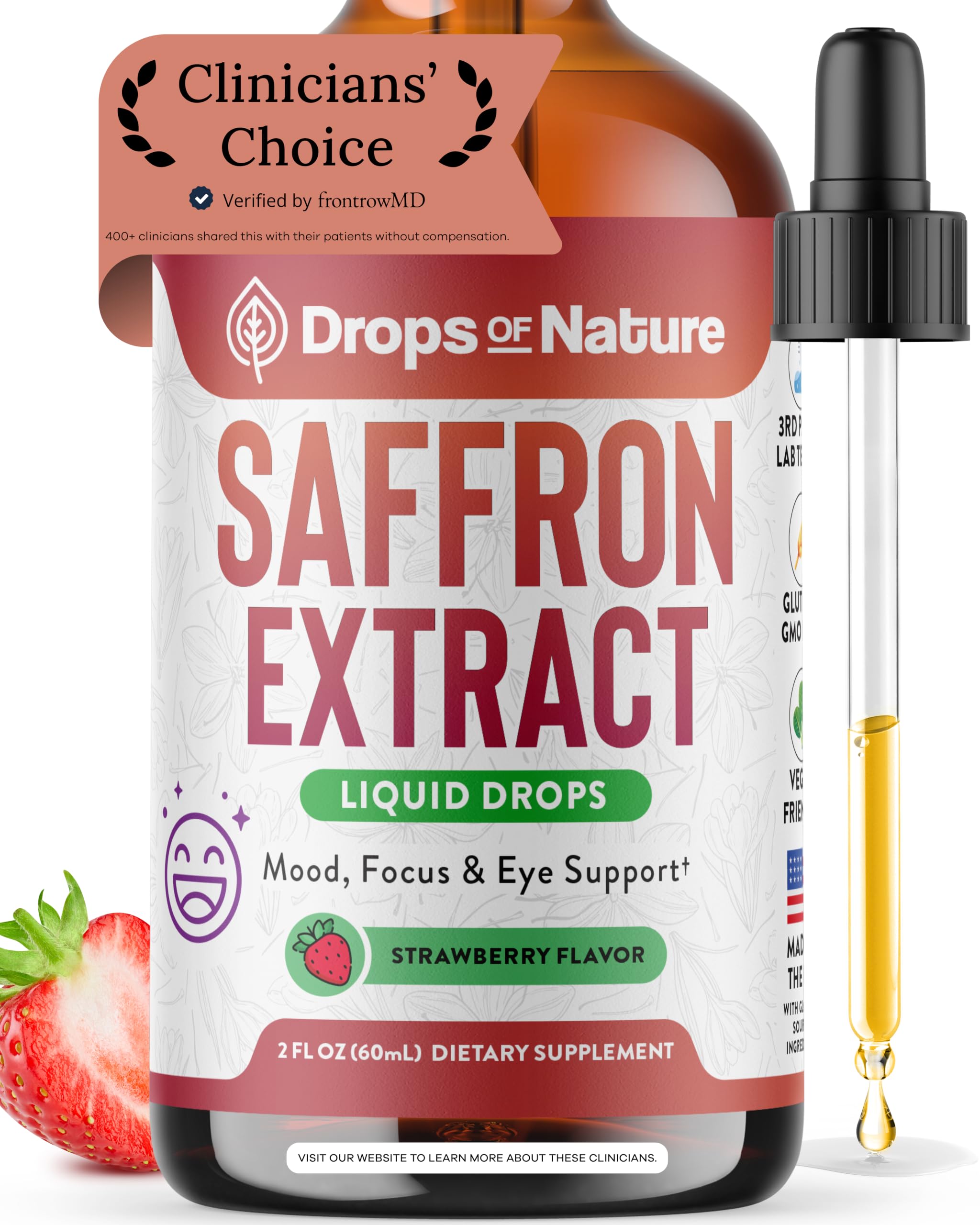Drops Of Nature saffron supplements bottle front view