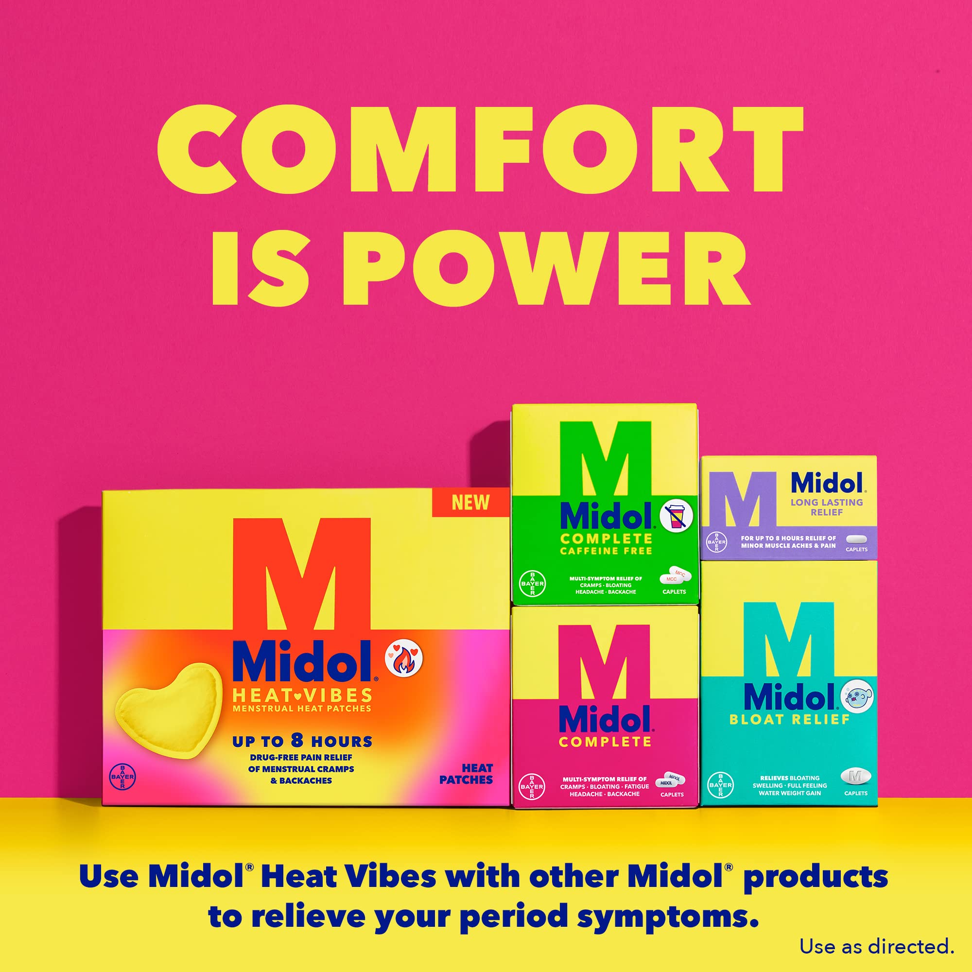 Drug-free heat patch for period relief