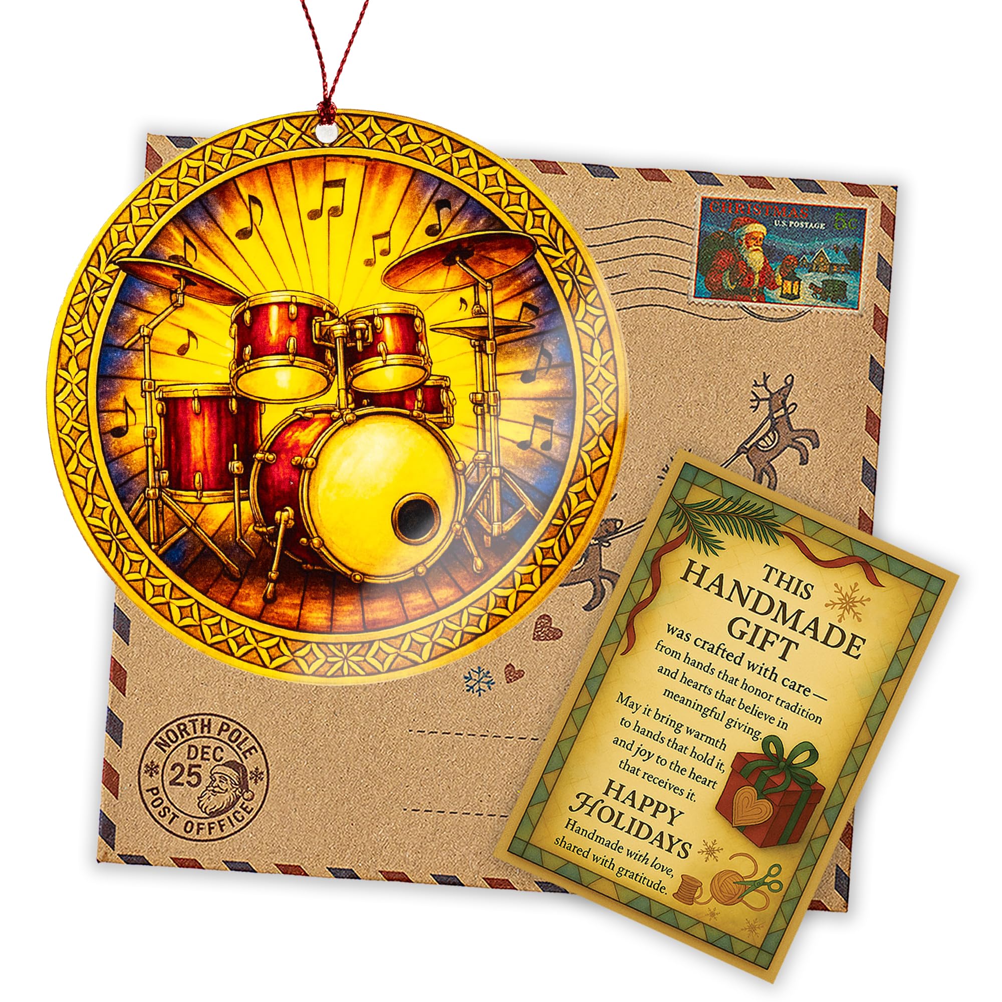 Drum Ornament Christmas tree decoration with vibrant colors
