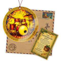 Drum Ornament Christmas tree decoration with vibrant colors