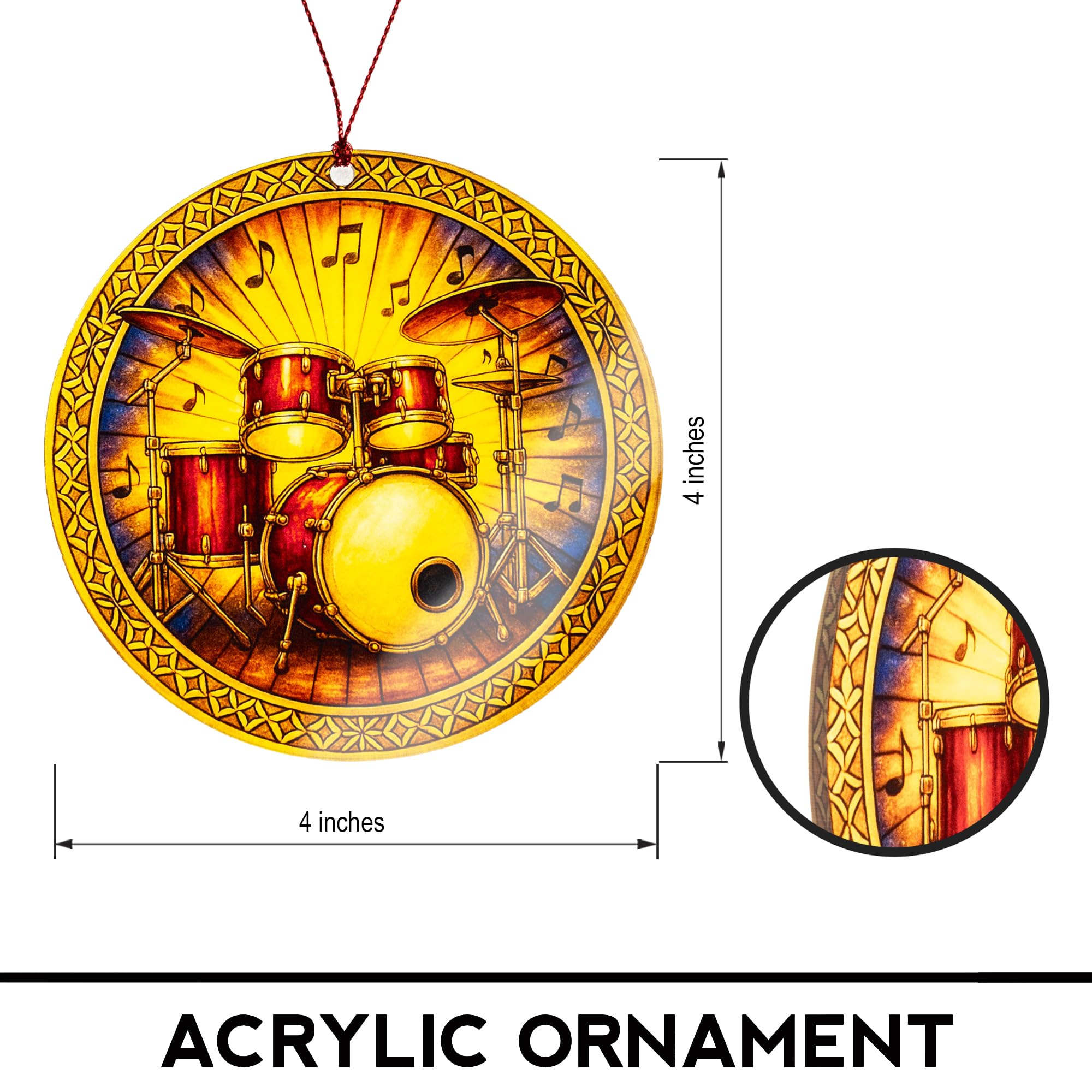 Drum Ornament window hanging suncatcher style