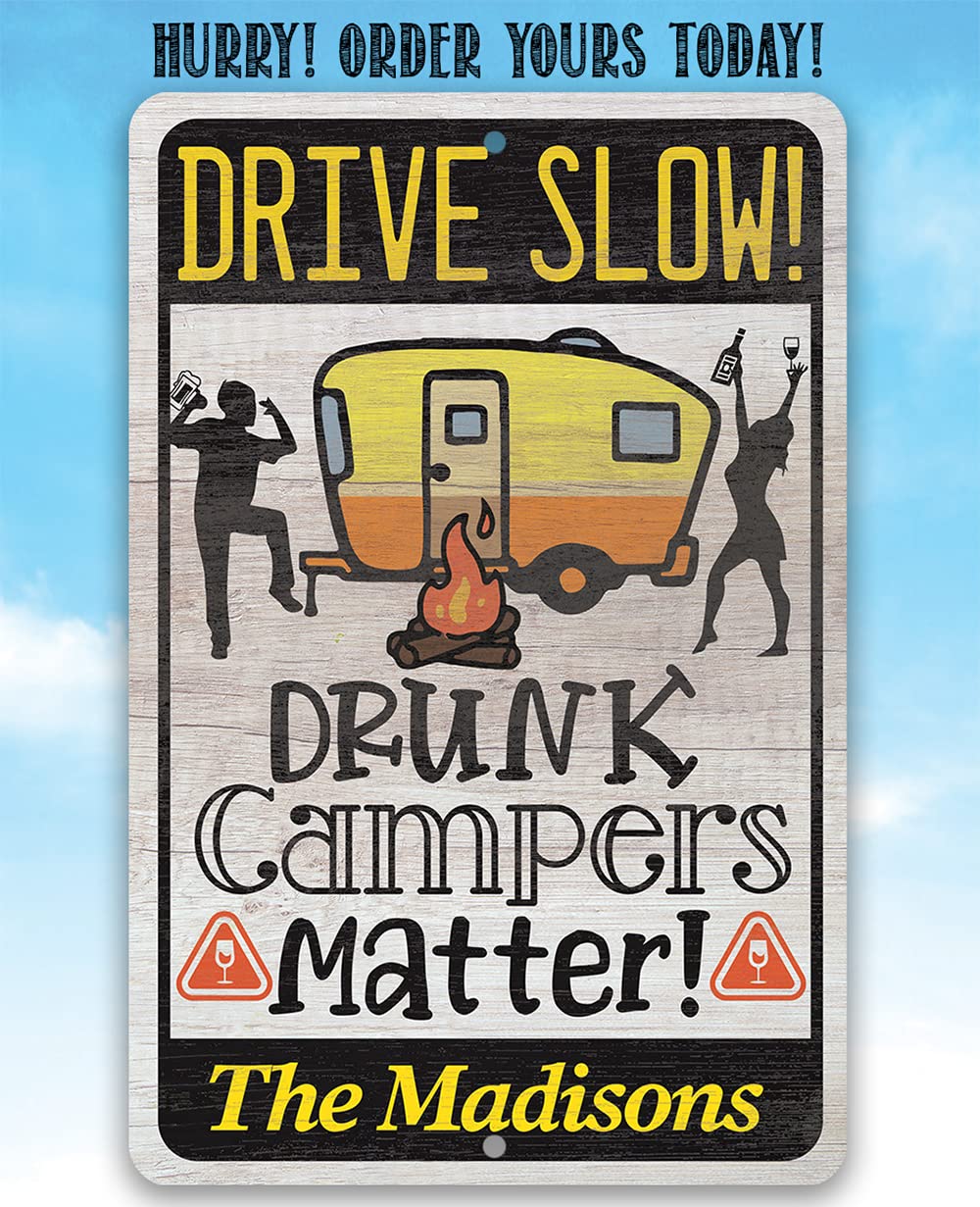 Drunk Campers Matter camping sign for trailer or RV decor