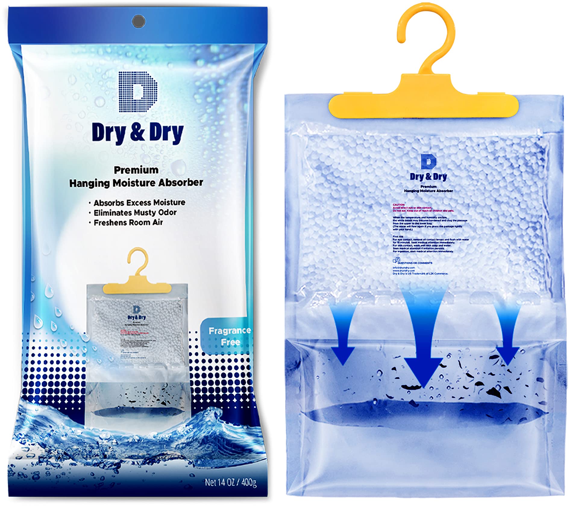 Calcium chloride moisture absorber for home use in enclosed spaces