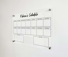 Reusable dry erase calendar surface with eraser and pencil included