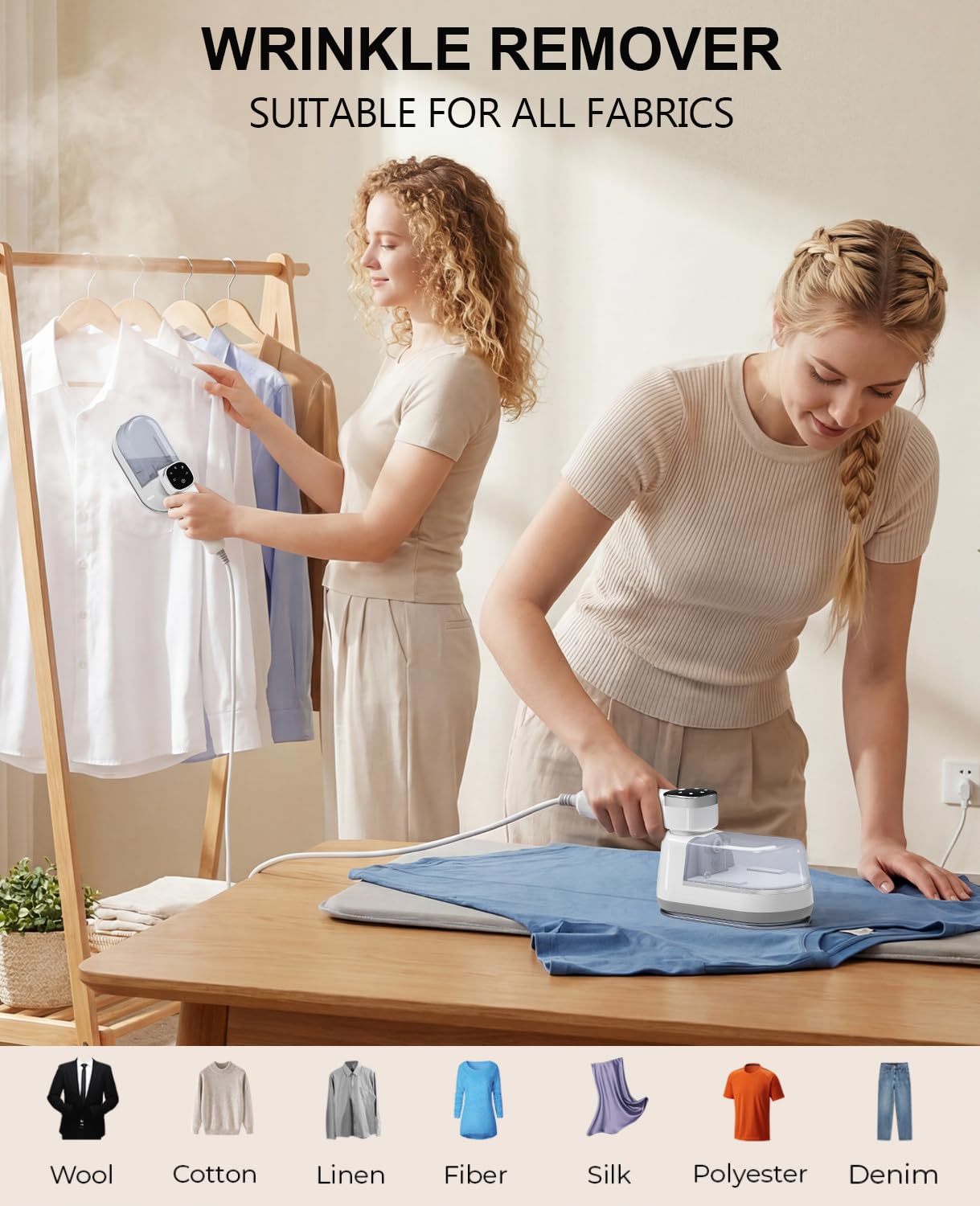 2-in-1 dry ironing and wet steaming modes