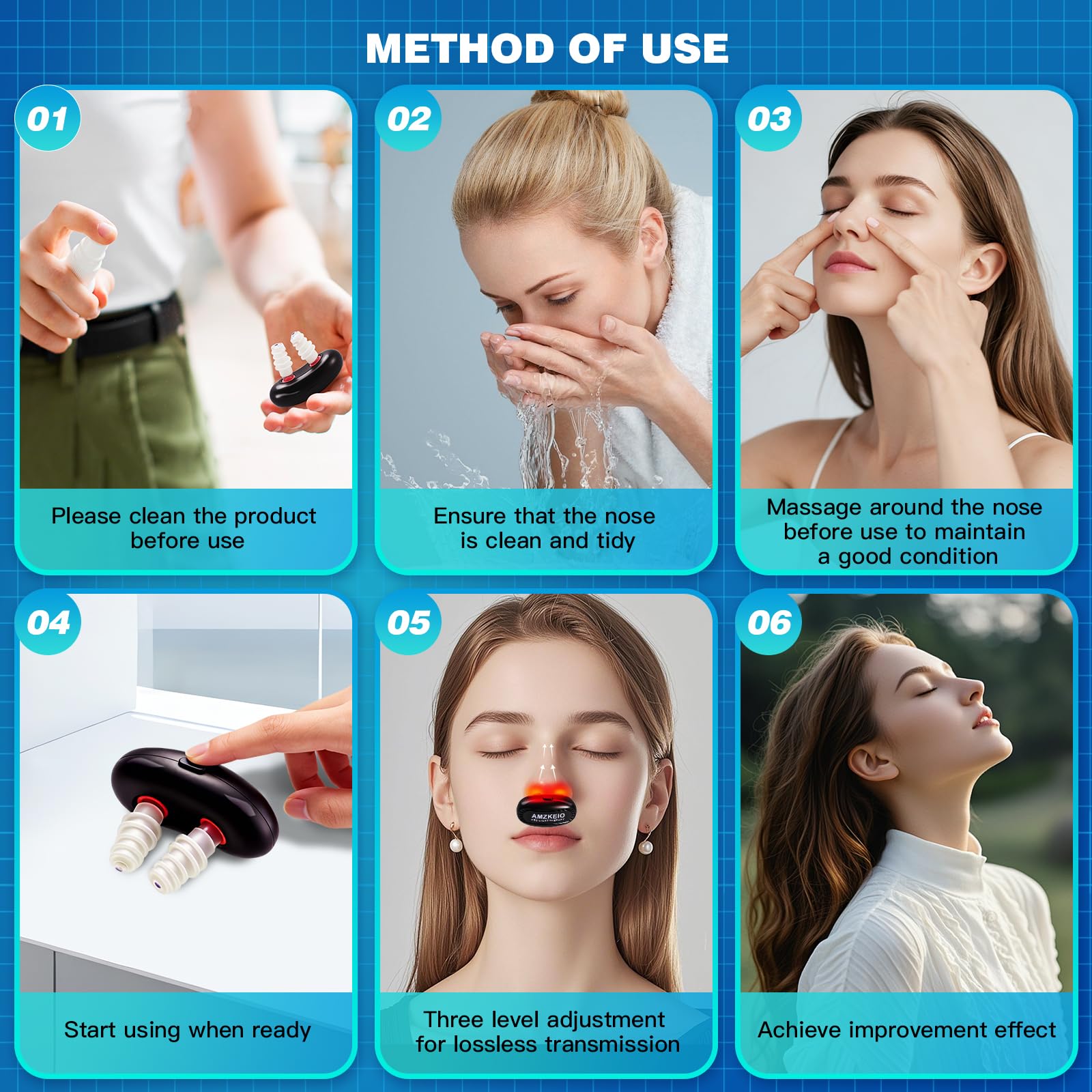 Dry nose comfort with red light therapy device