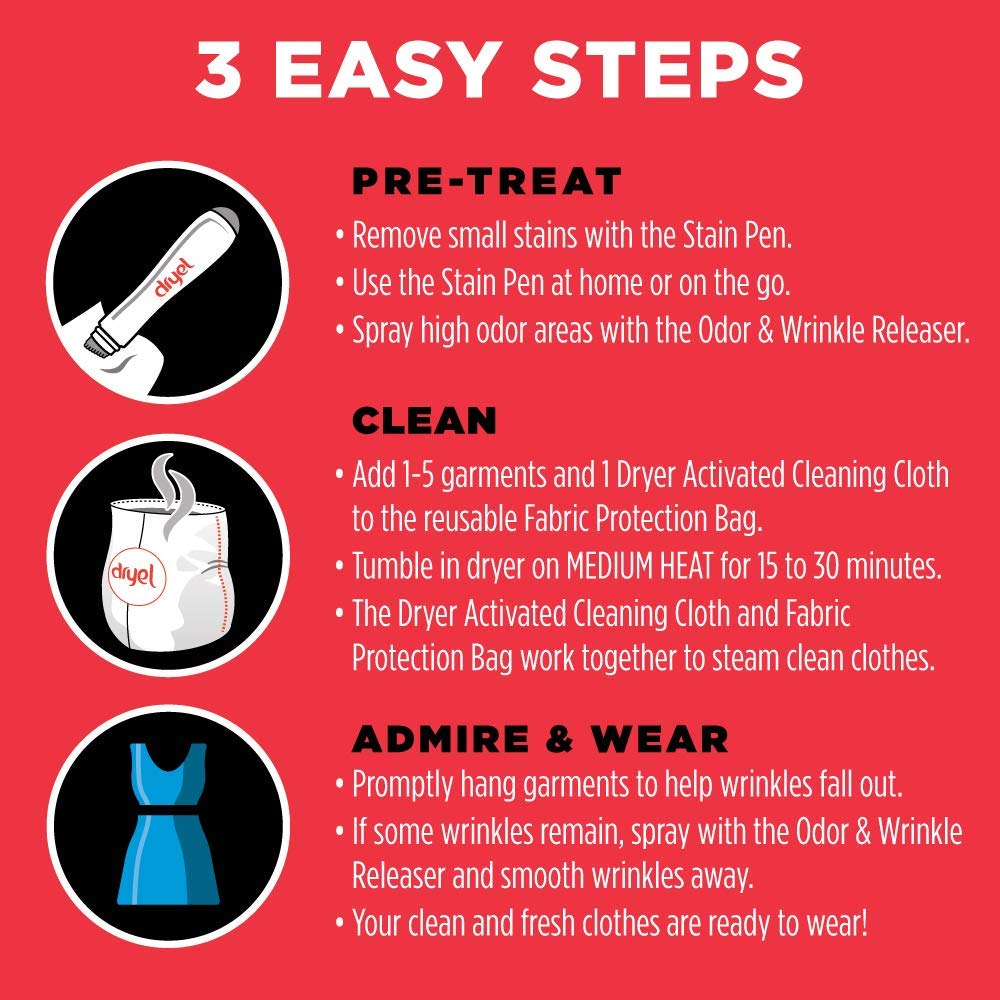 free stain and odor spray included with dryel kit