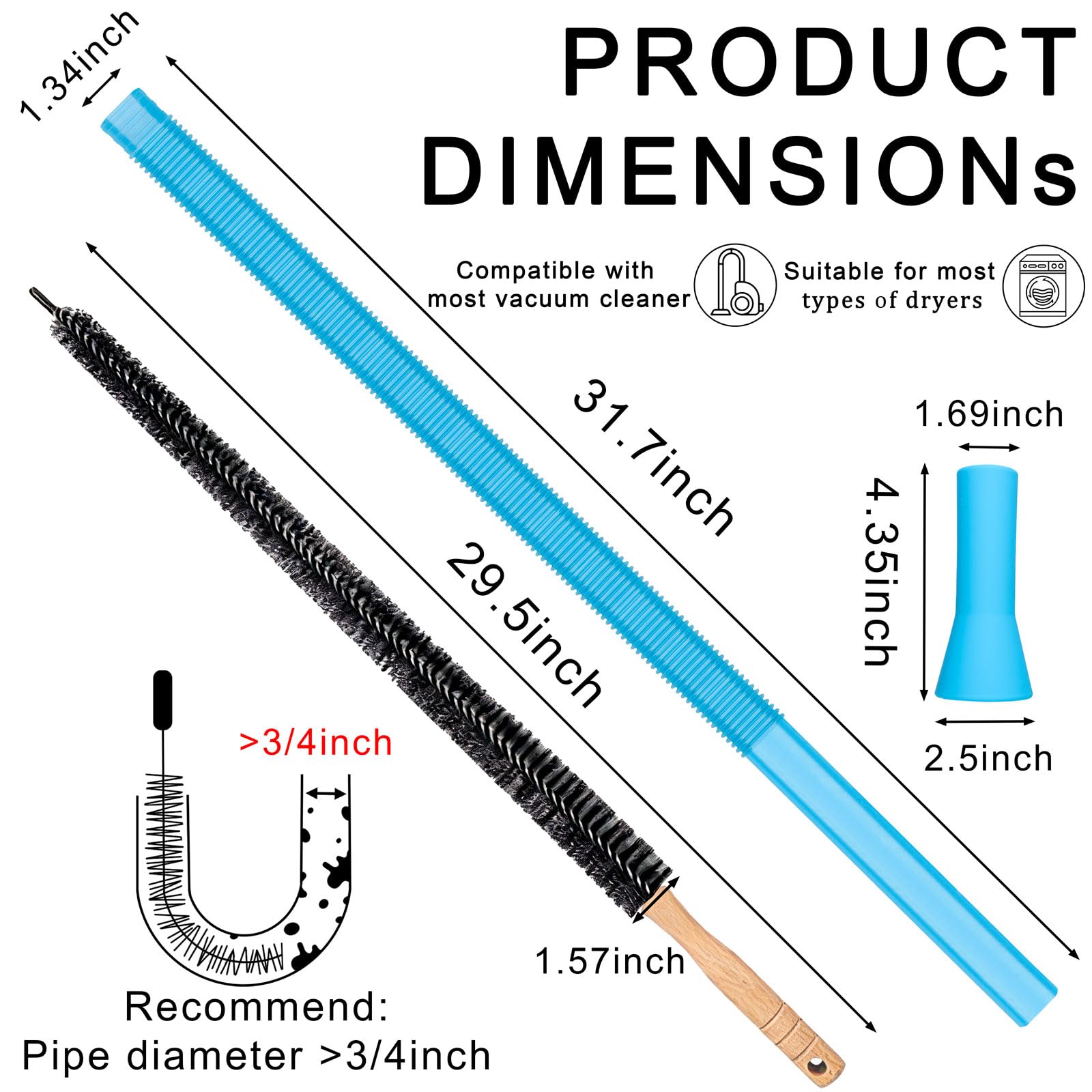 Dryer Lint Brush 29 inches for vent removal