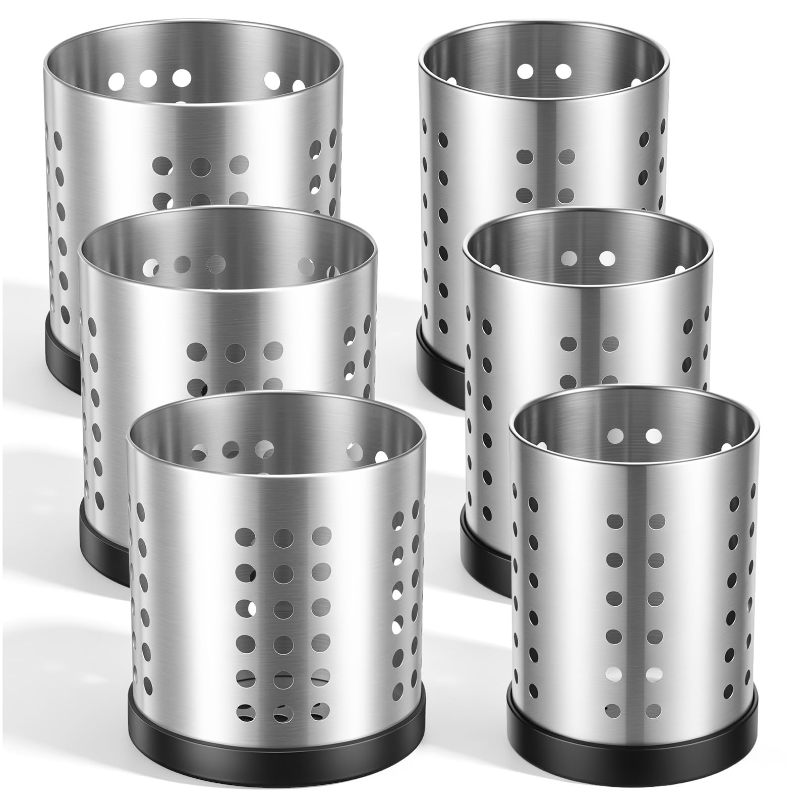 Ventilated drying design in cylinder utensil holder