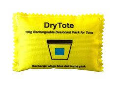 DryTote rechargeable desiccant pack yellow color indicator