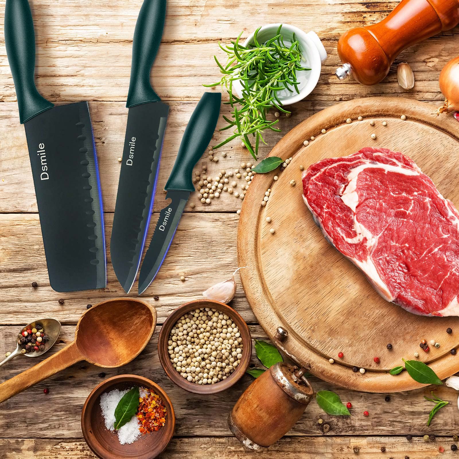 Dsmile black stainless steel knife blades