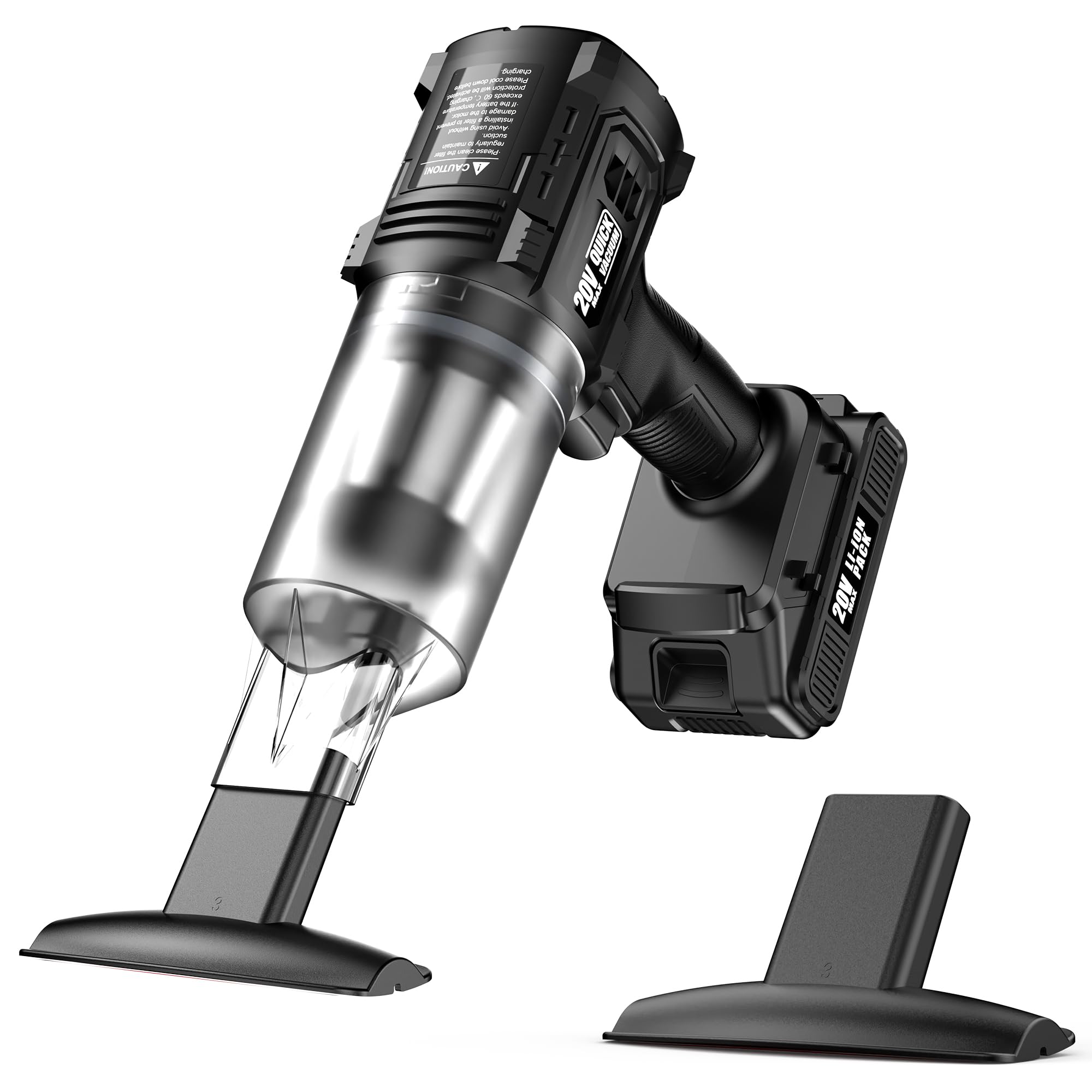 Two detachable batteries extend runtime