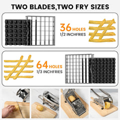 Extended handle provides leverage for firm potatoes
