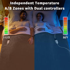 Queen size heated blanket with 10 heating levels