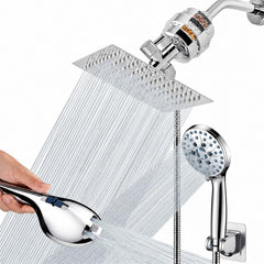 Dual Filtered 8inch stainless steel rain shower head