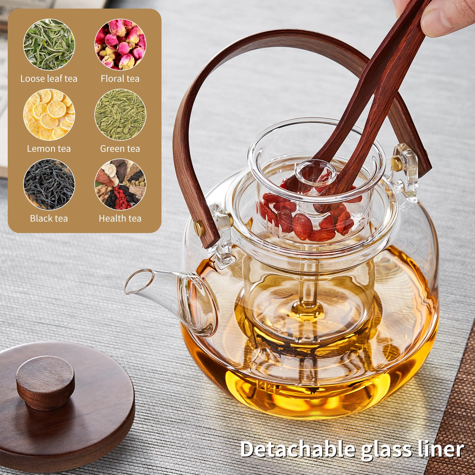 Dual infusers for steaming and boiling tea in teapot