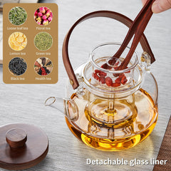 Dual infusers for steaming and boiling tea in teapot