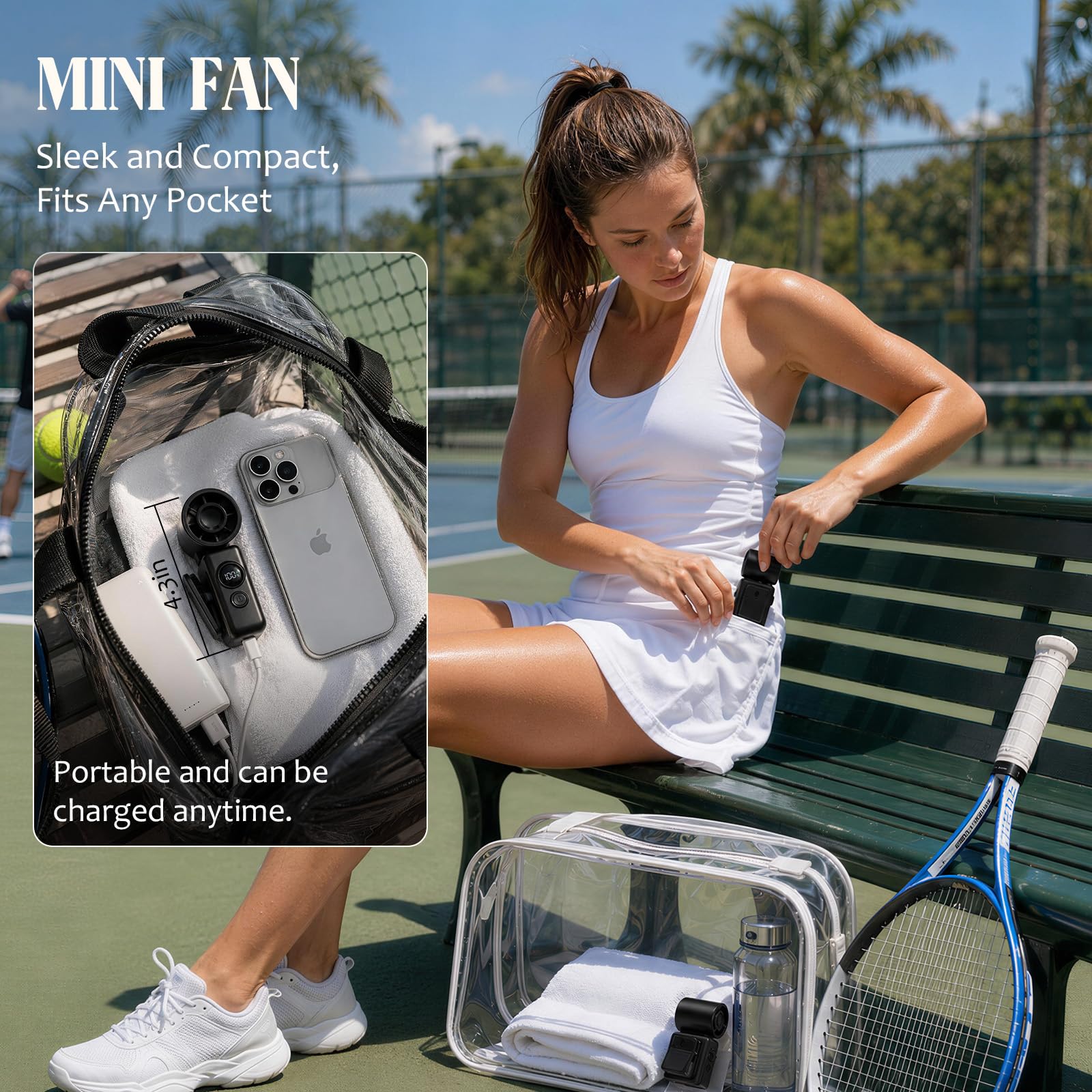 Stroller attachment option for on-the-go cooling