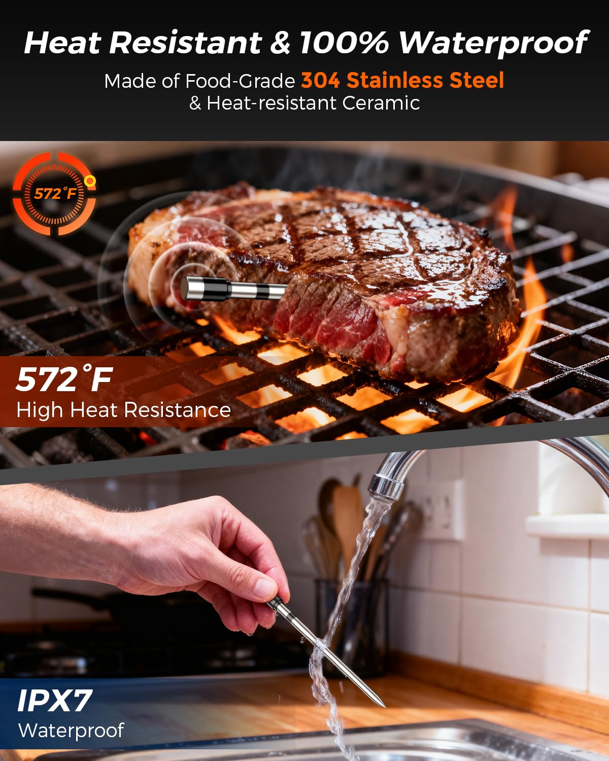 Food-grade 304 stainless steel probe for Alfolive thermometer
