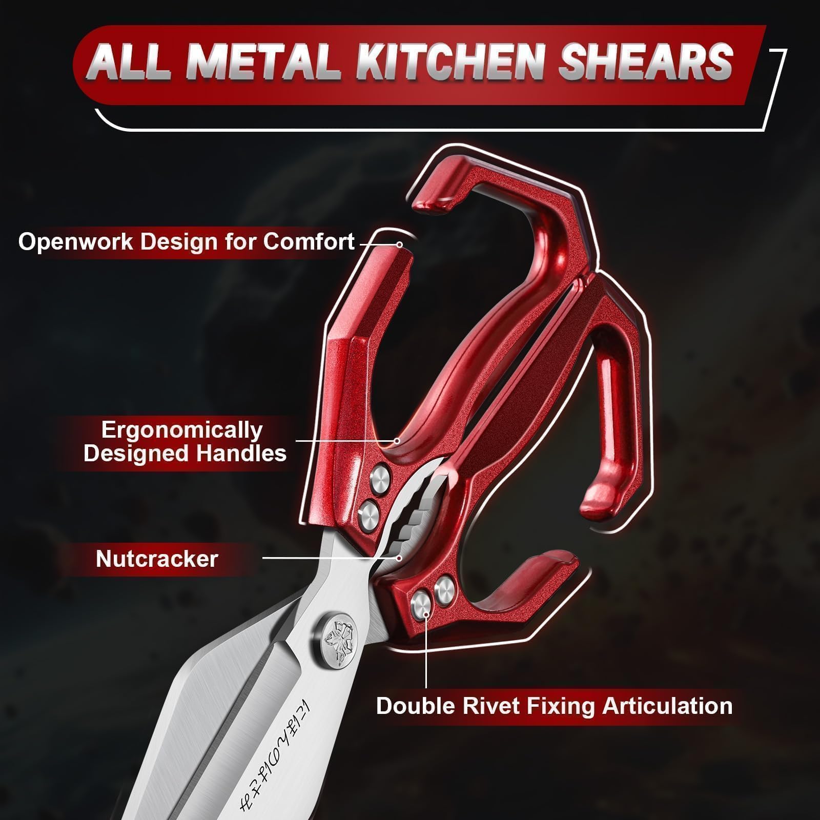 Dual riveted joints kitchen shears frame image