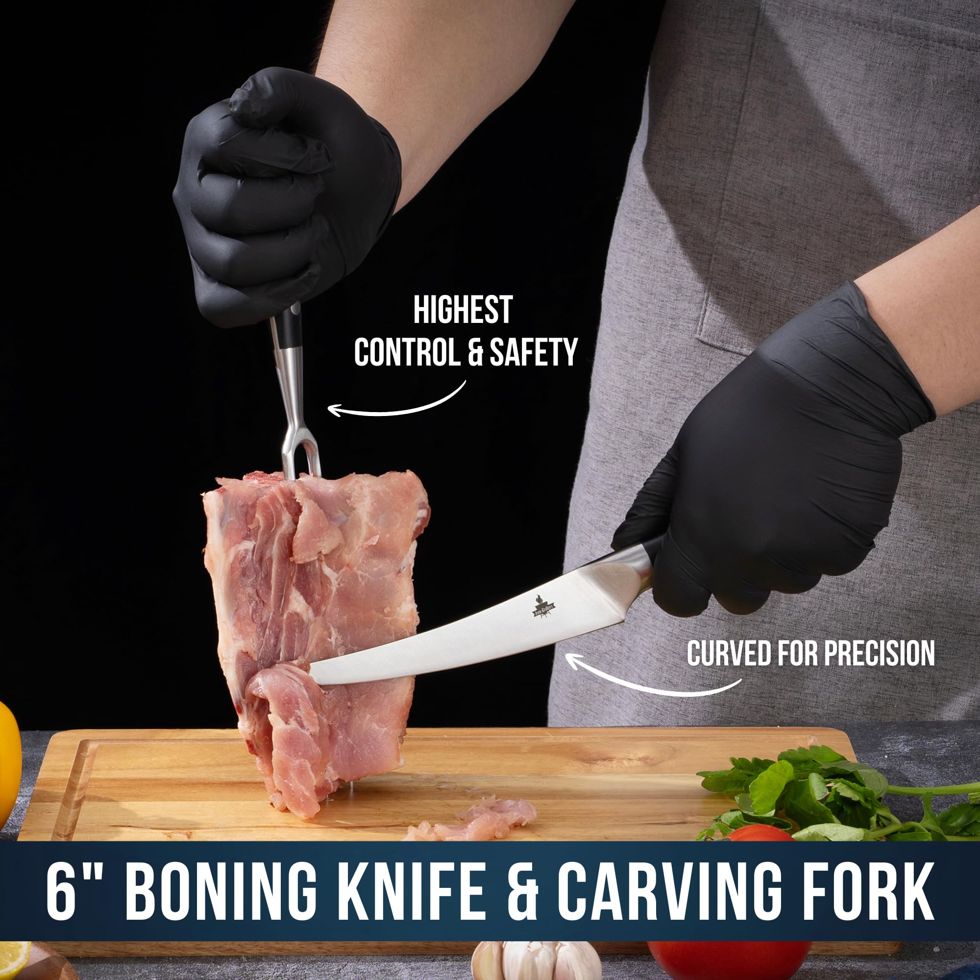 Full tang pakkawood handle triple riveted