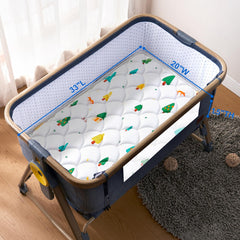 Two-sided bassinet mattress with front microfiber and back waterproof side