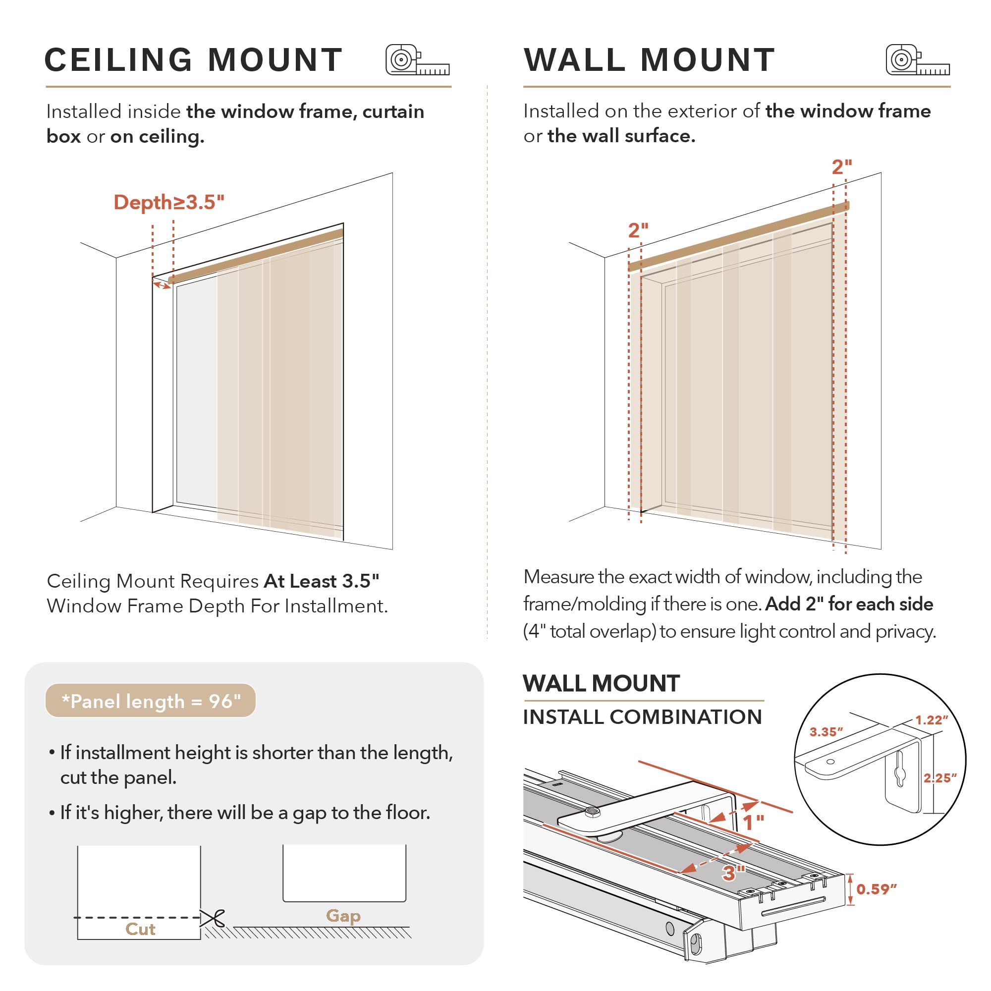Dual sided vertical blinds pattern on both sides