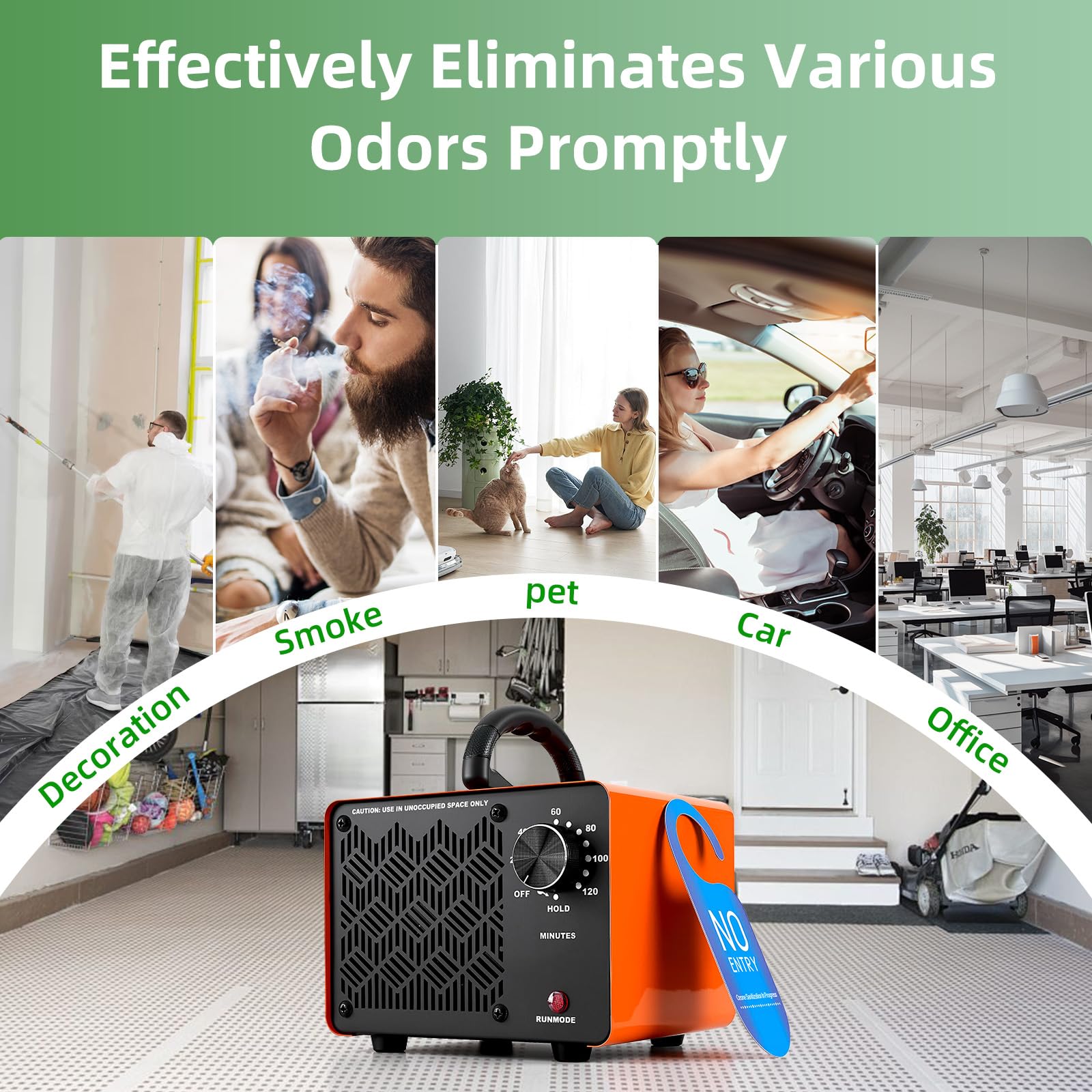 360 degree odor elimination for irregular spaces