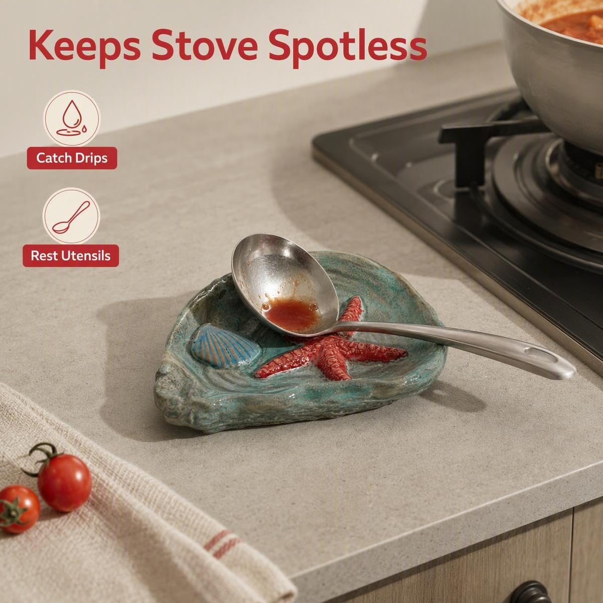 Dual-use kitchen spoon rest and trinket dish
