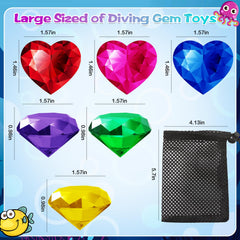 Extra large 40mm acrylic diving gems for pool play