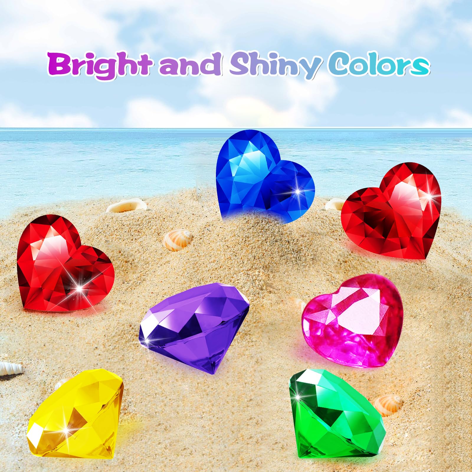 Non-toxic safety acrylic diving gems with rounded edges