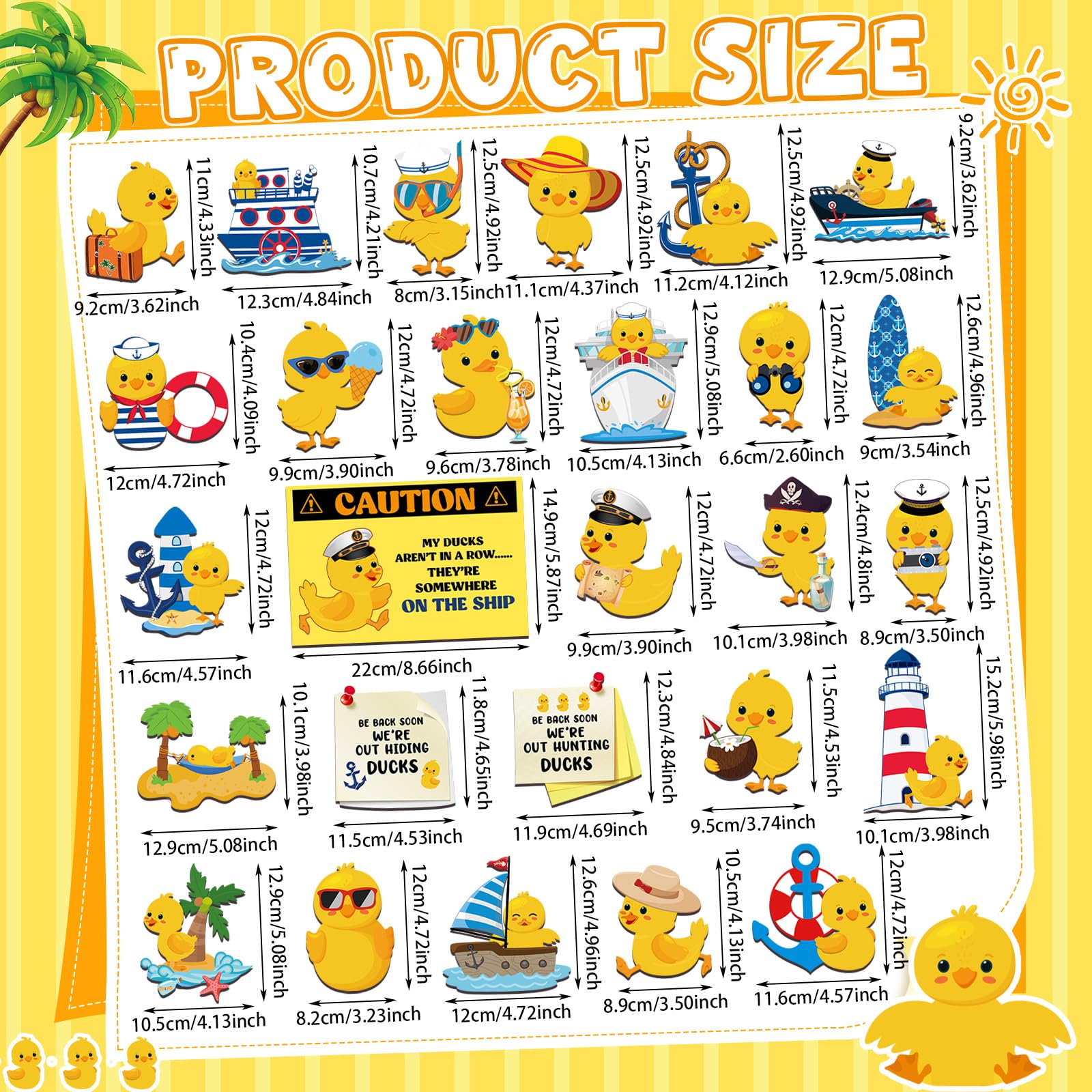 Duck cruise door magnets assorted poses for ship cabins