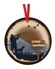 Duck Hunting Ornament for Christmas Tree 2025 with hunter and dog design