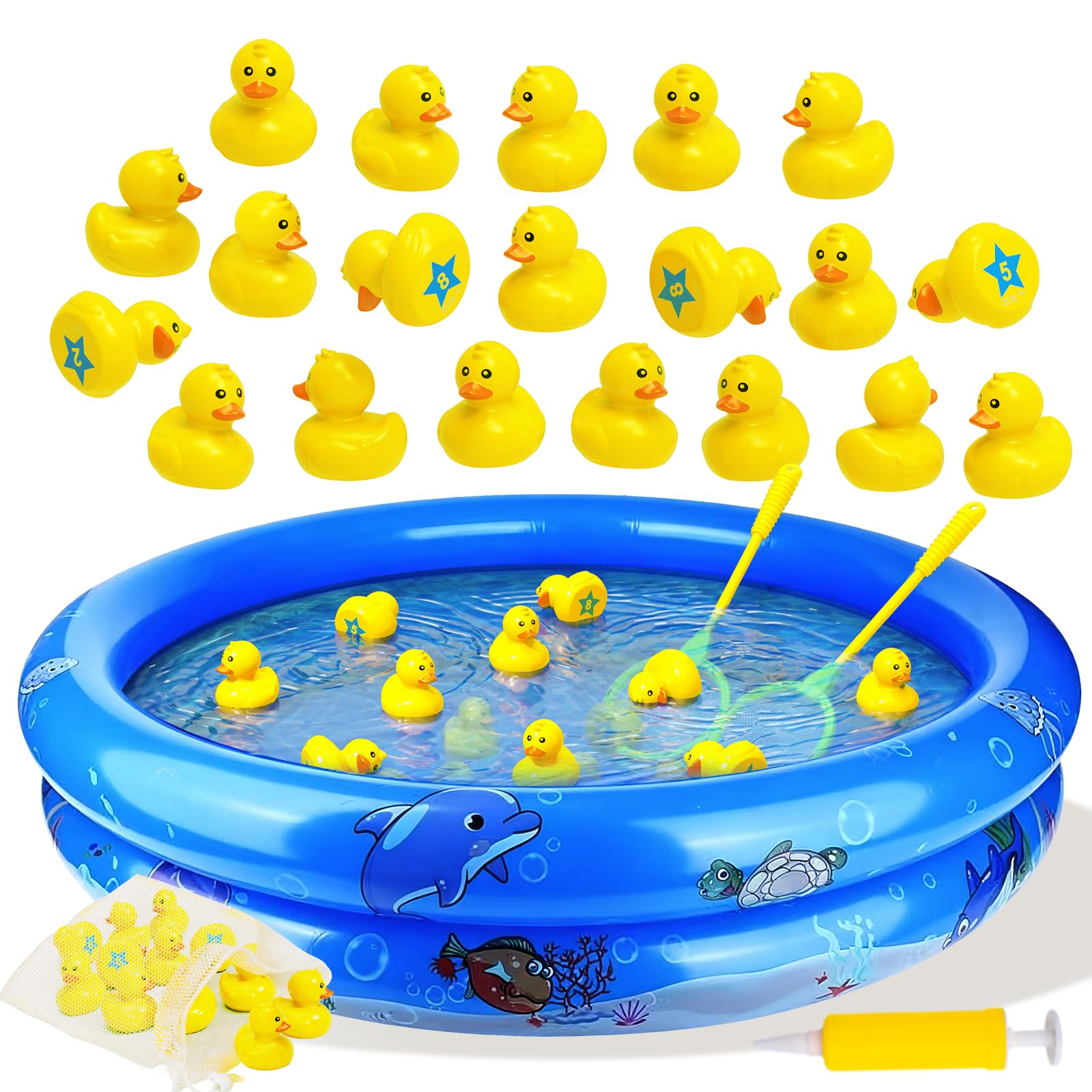 Duck matching game toys for kids set with 20 plastic ducks