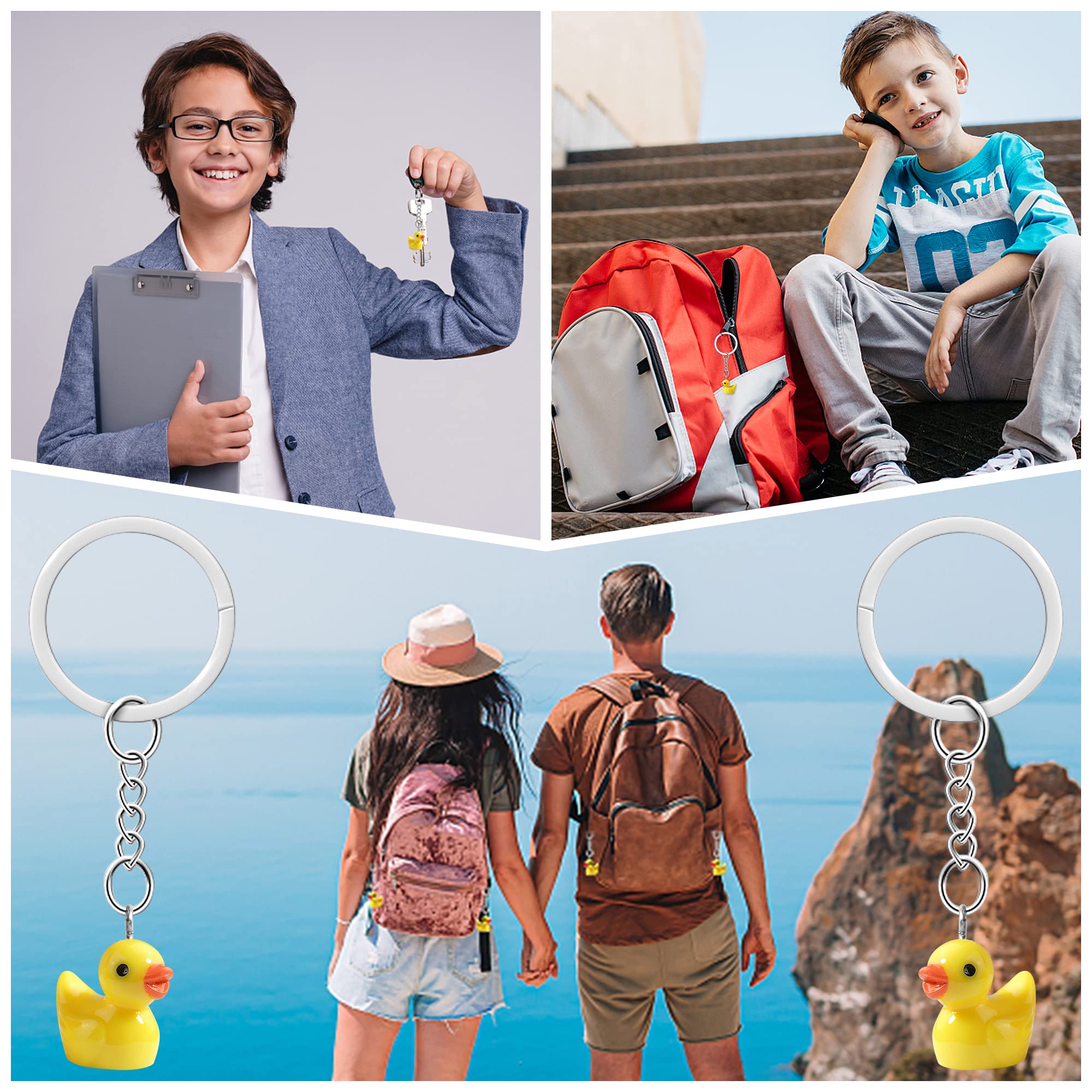 stainless ring compatible duck keychain
