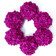 DuHouse silk hydrangea head 8.7 inch diameter with stems dark fuchsia