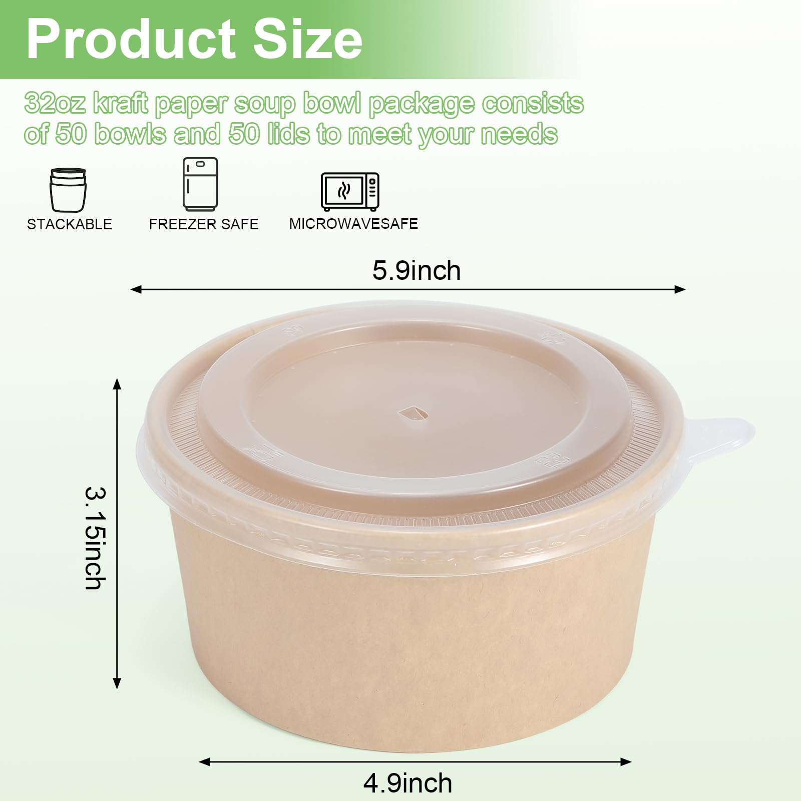 32 oz paper bowls with lids for meal prep
