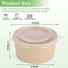 32 oz paper bowls with lids for meal prep
